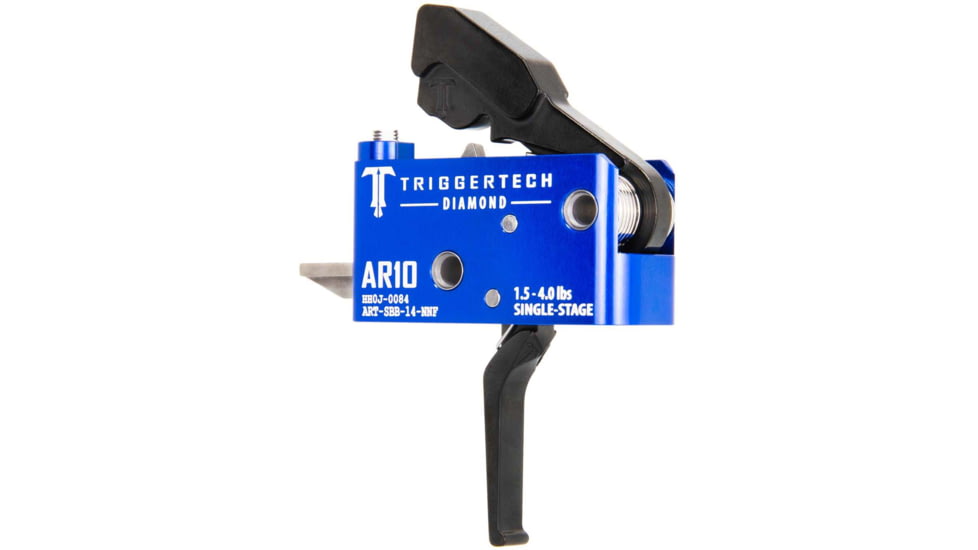 Triggertech AR10 Single-Stage Diamond Flat Trigger, 1.5-4lb Pull, Admiral Blue, Admiral Blue, AR10, ART-SAB-14-NNF
