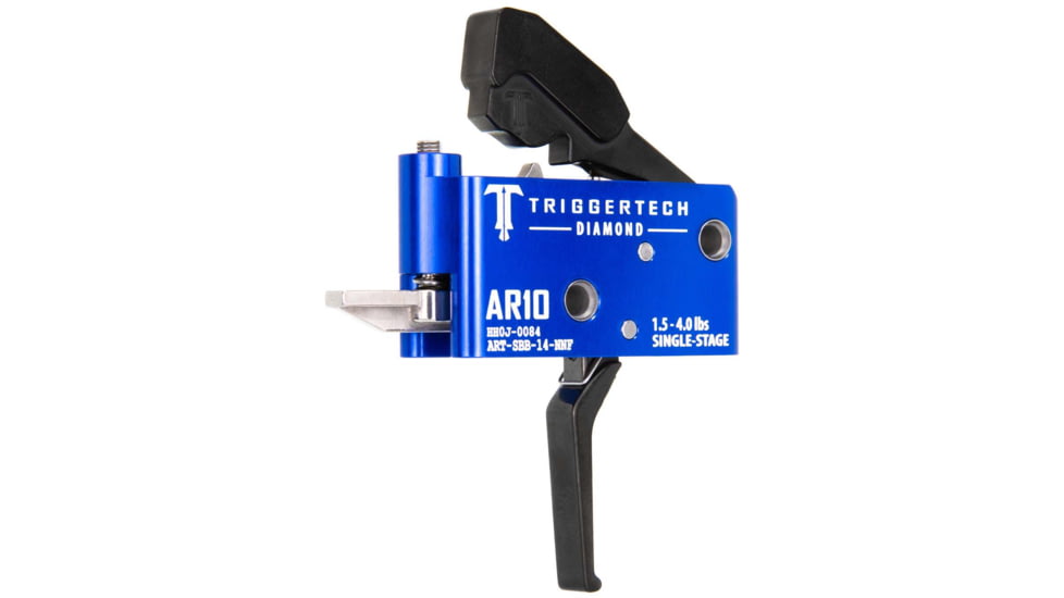 Triggertech AR10 Single-Stage Diamond Flat Trigger, 1.5-4lb Pull, Admiral Blue, Admiral Blue, AR10, ART-SAB-14-NNF