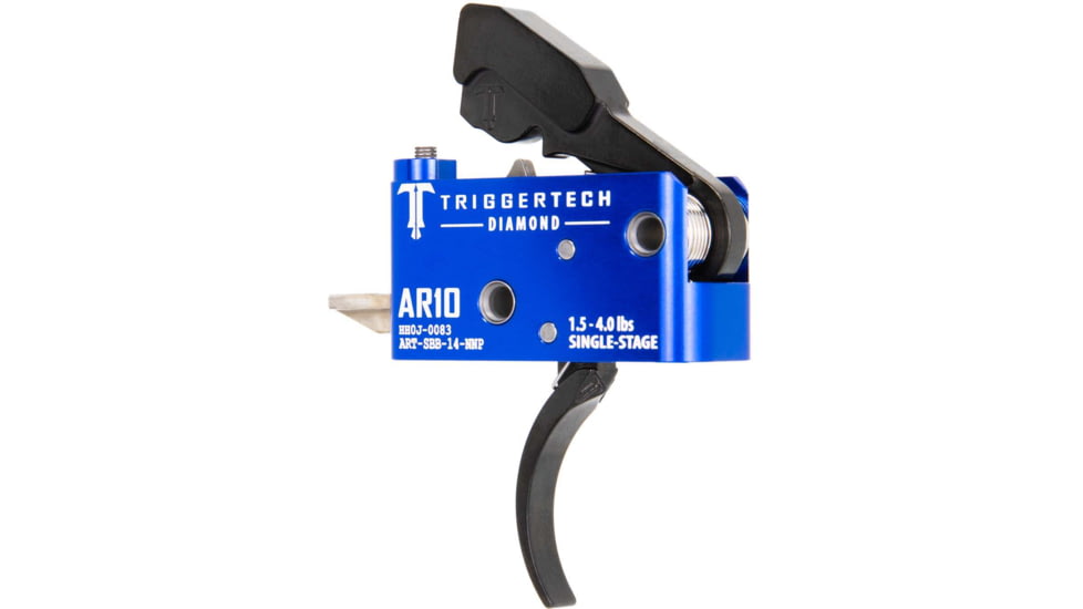 Triggertech AR10 Single-Stage Diamond Pro Curved Trigger, 1.5-4lb Pull, Admiral Blue, Admiral Blue, AR10, ART-SAB-14-NNP