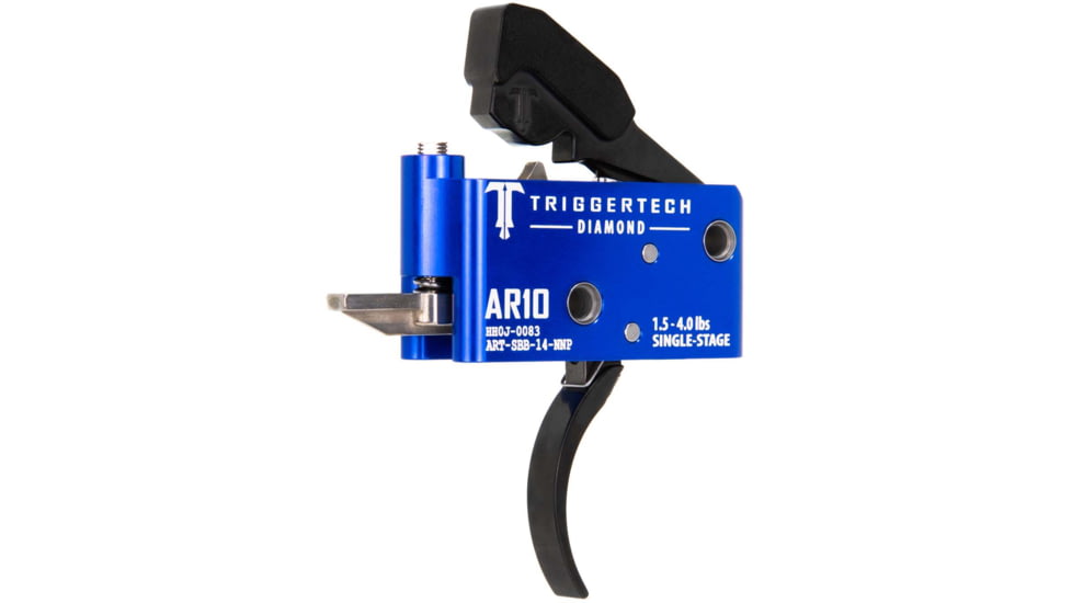 Triggertech AR10 Single-Stage Diamond Pro Curved Trigger, 1.5-4lb Pull, Admiral Blue, Admiral Blue, AR10, ART-SAB-14-NNP