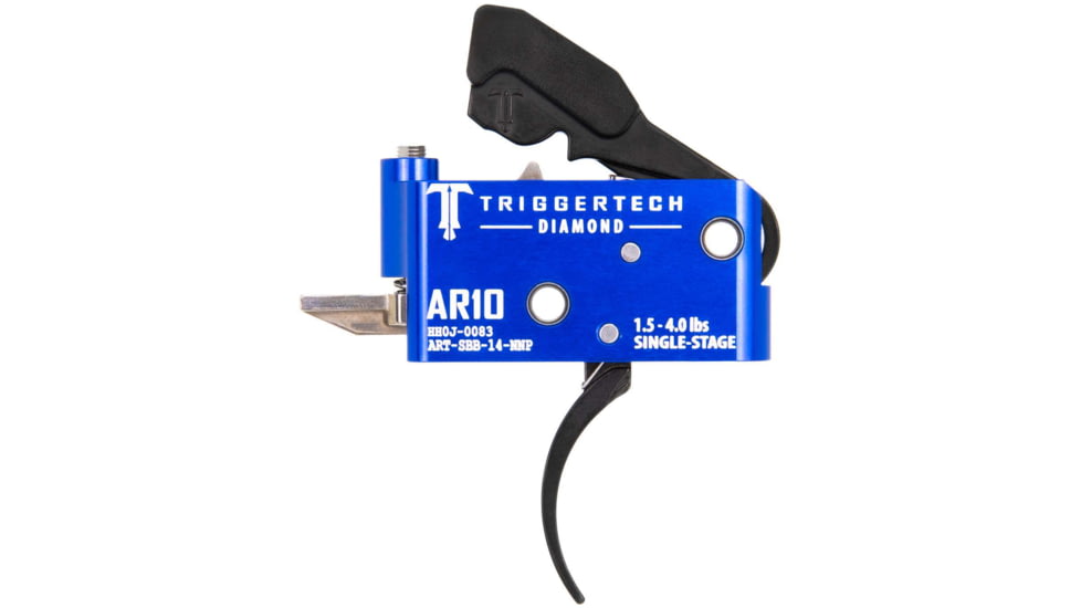 Triggertech AR10 Single-Stage Diamond Pro Curved Trigger, 1.5-4lb Pull, Admiral Blue, Admiral Blue, AR10, ART-SAB-14-NNP