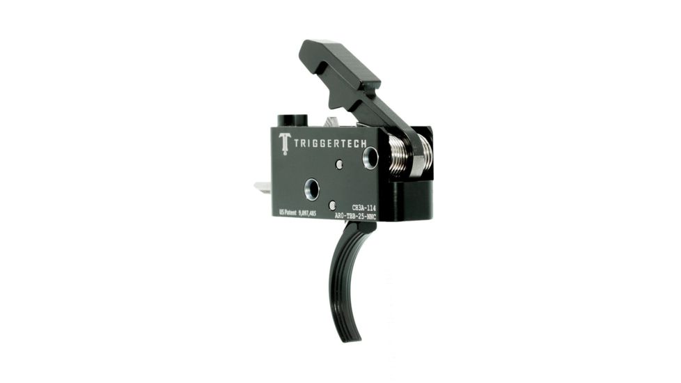 Triggertech AR15 Black Adaptable Curved Trigger, PVD Black AR0-TBB-25-NNC