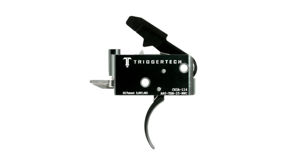 Triggertech AR15 Black Adaptable Curved Trigger, PVD Black AR0-TBB-25-NNC