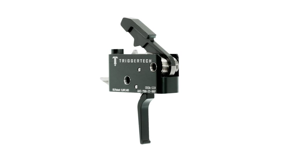 Triggertech AR15 Black Adaptable Flat Trigger, PVD Black AR0-TBB-25-NNF