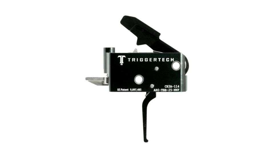Triggertech AR15 Black Adaptable Flat Trigger, PVD Black AR0-TBB-25-NNF