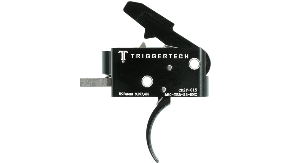 Triggertech AR15 Black Combat Curved Trigger, PVD Black, AR0-TBB-55-NNC