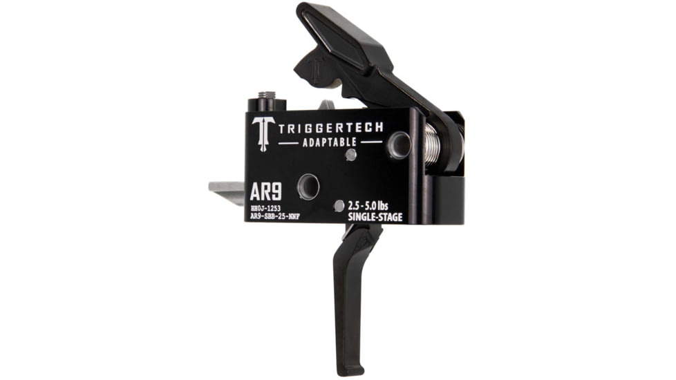 Triggertech AR9 Single-Stage Adaptable Flat Trigger, 2.5-5lb Pull, Black, BLACK, AR9, AR9-SBB-25-NNF