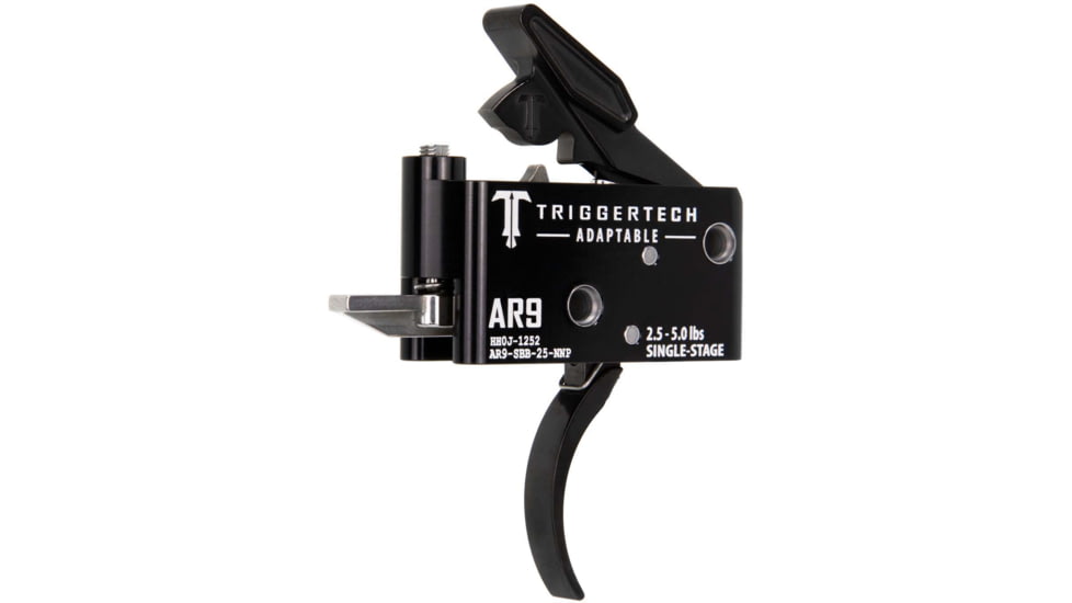 Triggertech AR9 Single-Stage Adaptable Pro Curved Trigger, 2.5-5lb Pull, Black, BLACK, AR9, AR9-SBB-25-NNP