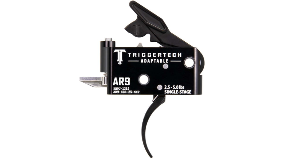 Triggertech AR9 Single-Stage Adaptable Pro Curved Trigger, 2.5-5lb Pull, Black, BLACK, AR9, AR9-SBB-25-NNP