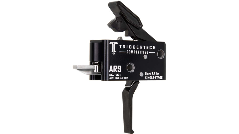 Triggertech AR9 Single-Stage Competitive Flat Competition Trigger, 3lb Pull, Black, BLACK, AR9, AR9-SBB-33-NNF
