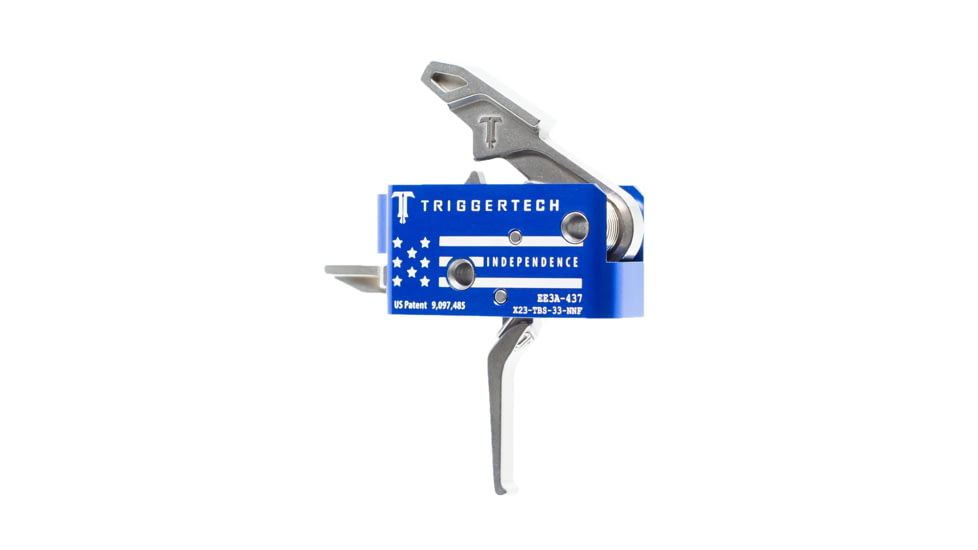Triggertech Competitive Independence Trigger, AR-15, Two-Stage Short Action, 3.5 lb Pull, Curved, Drop-In, Stainless/Blue, X23-TBS-33-NNF