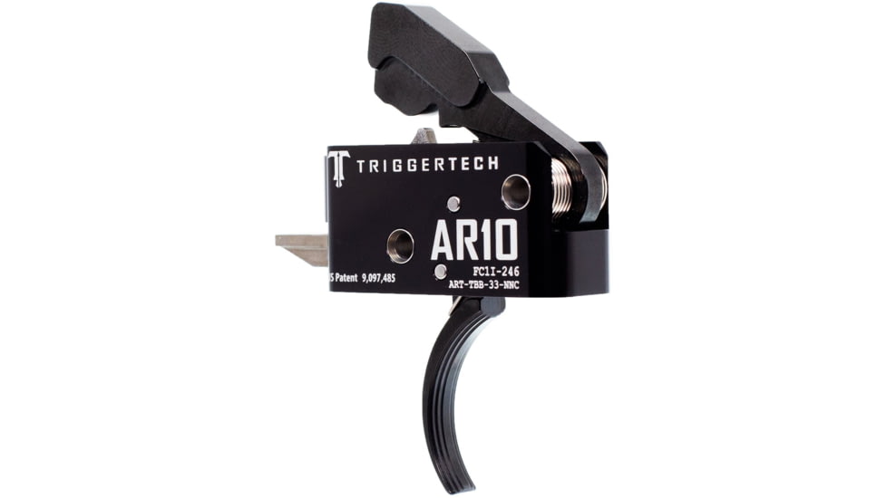 Triggertech Competitive Trigger, AR-10, Curved, Fixed, 3.5lb Pull, Anodized, Black, ART-TBB-33-NNC