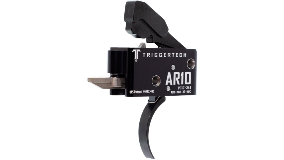 Triggertech Competitive Trigger, AR-10, Curved, Fixed, 3.5lb Pull, Anodized, Black, ART-TBB-33-NNC