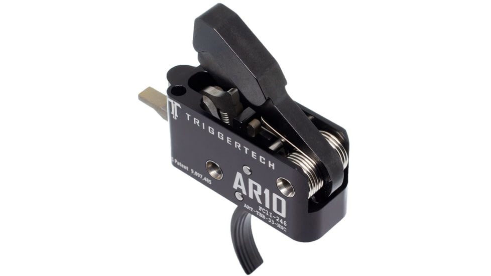 Triggertech Competitive Trigger, AR-10, Curved, Fixed, 3.5lb Pull, Anodized, Black, ART-TBB-33-NNC