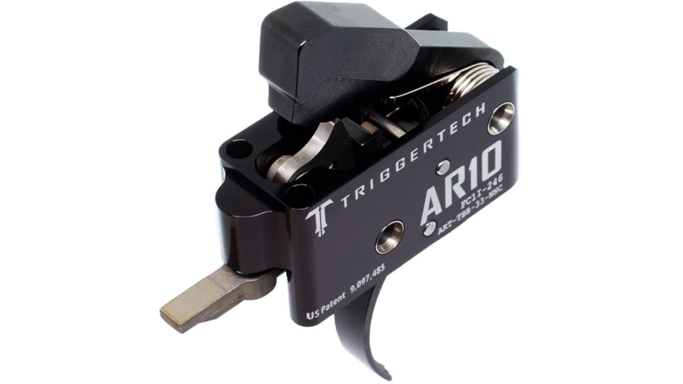 Triggertech Competitive Trigger, AR-10, Curved, Fixed, 3.5lb Pull, Anodized, Black, ART-TBB-33-NNC