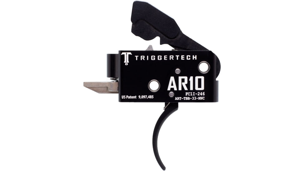 Triggertech Competitive Trigger, AR-10, Curved, Fixed, 3.5lb Pull, Anodized, Black, ART-TBB-33-NNC