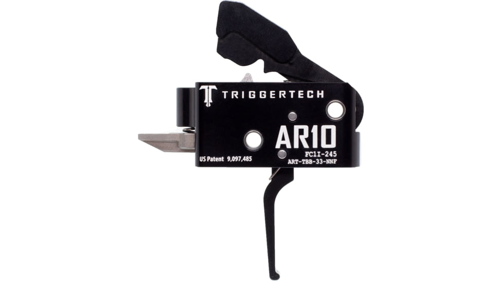 Triggertech Competitive Trigger, AR-10, Flat, Fixed, 3.5lb Pull, Anodized, Black, ART-TBB-33-NNF