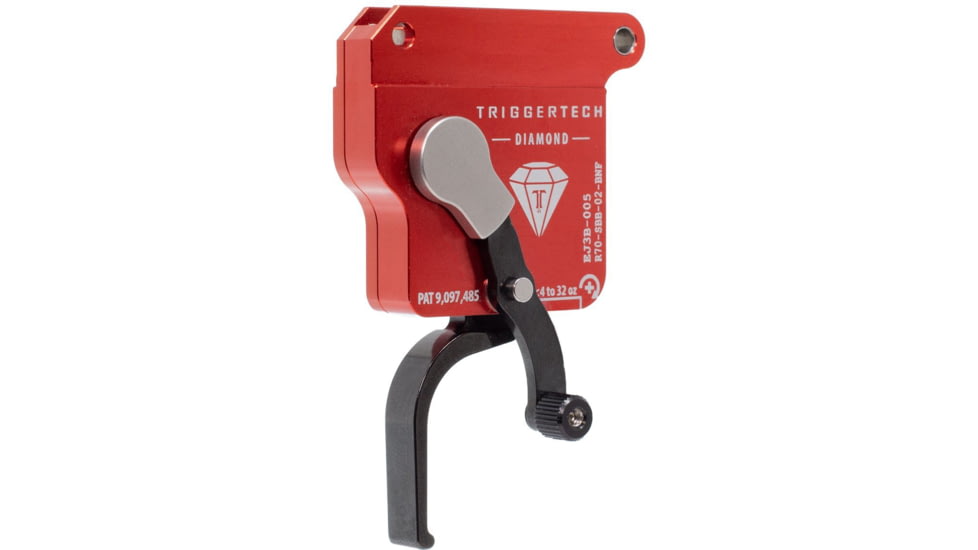 Triggertech Diamond Bottom Safety Trigger, Remington 700, 1.5-4 lb Pull, Ambidextrous, Flat, Anodized, Black, R70-SRB-02-BNF