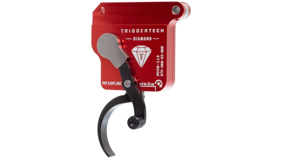 Triggertech Diamond Bottom Safety Trigger, Remington 700, 1.5-4 lb Pull, Ambidextrous, Pro Curved, Anodized, Black, R70-SRB-02-BNP