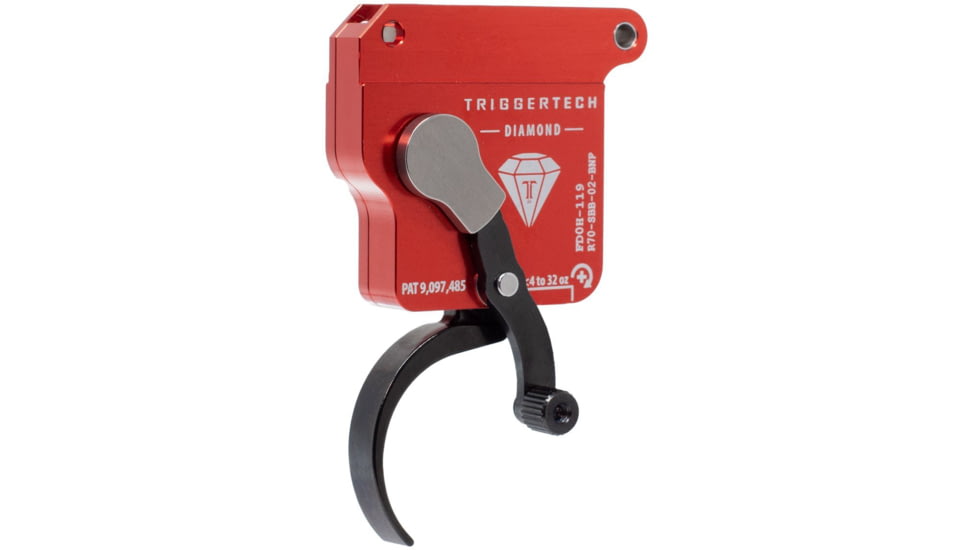 Triggertech Diamond Bottom Safety Trigger, Remington 700, 1.5-4 lb Pull, Ambidextrous, Pro Curved, Anodized, Black, R70-SRB-02-BNP