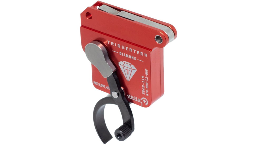 Triggertech Diamond Bottom Safety Trigger, Remington 700, 1.5-4 lb Pull, Ambidextrous, Pro Curved, Anodized, Black, R70-SRB-02-BNP