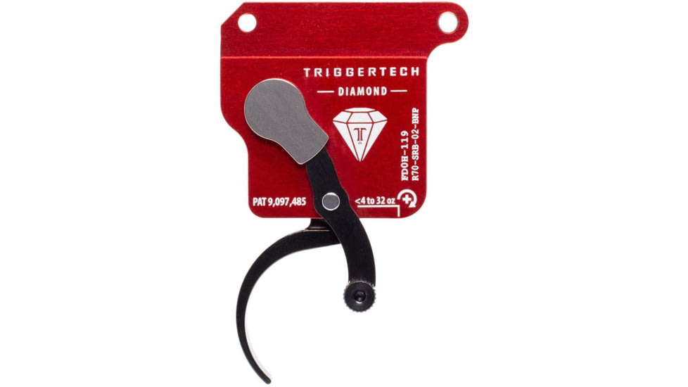 Triggertech Diamond Bottom Safety Trigger, Remington 700, 1.5-4 lb Pull, Ambidextrous, Pro Curved, Anodized, Black, R70-SRB-02-BNP