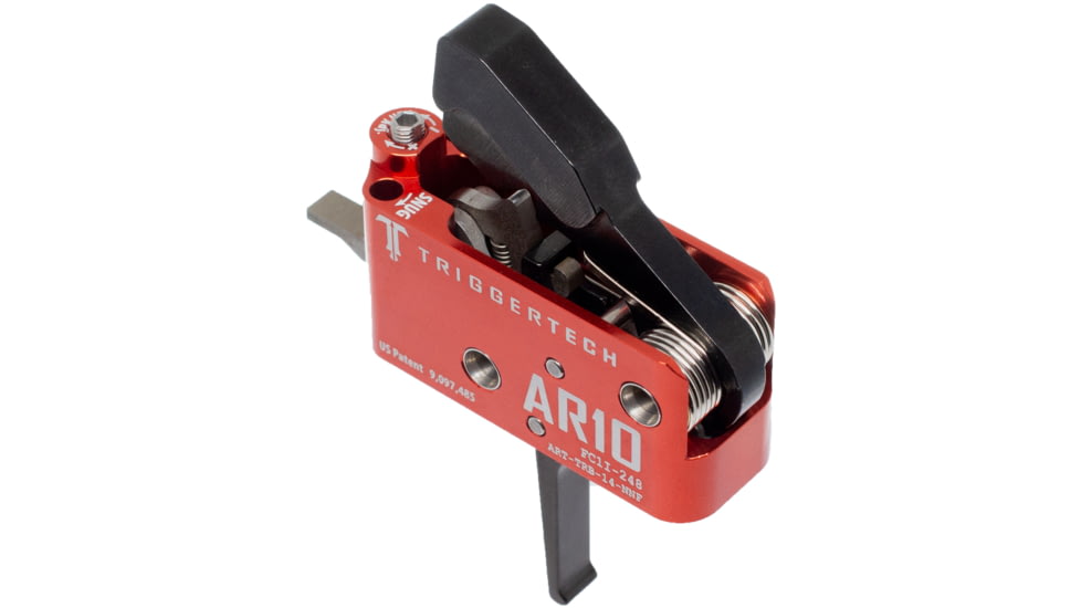 Triggertech Diamond Trigger, AR-10, 1.5-4 lb Pull, Tactical Flat, Anodized, Black, ART-TRB-14-NNF