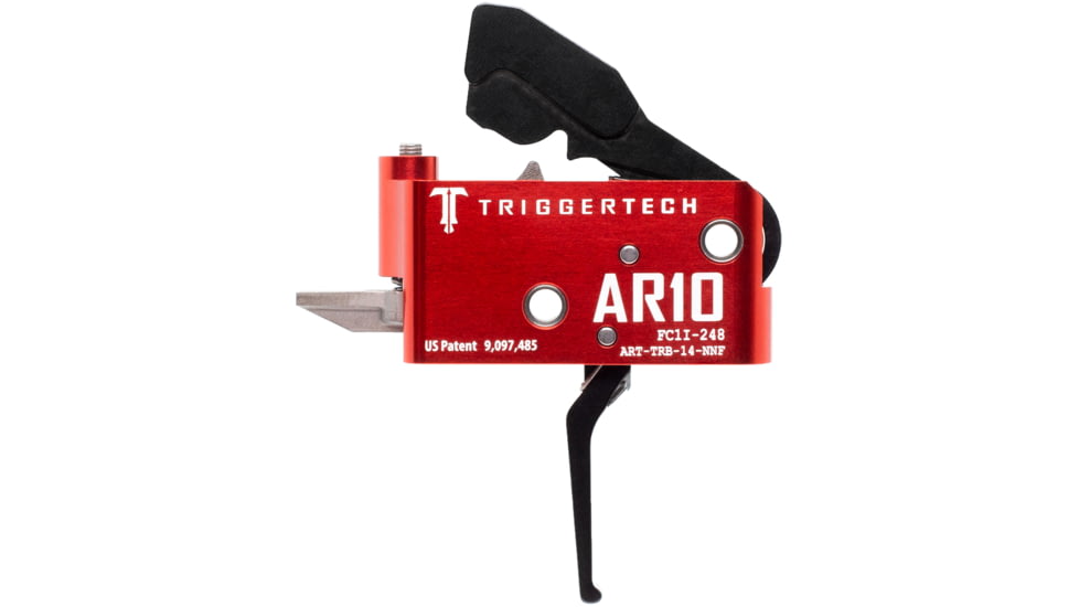 Triggertech Diamond Trigger, AR-10, 1.5-4 lb Pull, Tactical Flat, Anodized, Black, ART-TRB-14-NNF