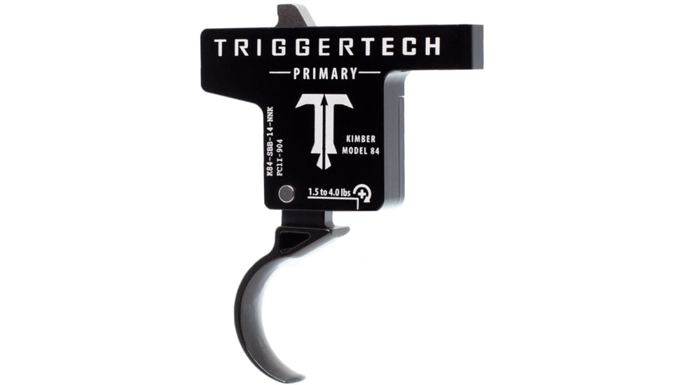 Triggertech Primary Kimber Model 84 Rifle Trigger, Single-Stage, Curved, 1.5-4lb, Black PVD, K84-SBB-14-NNK
