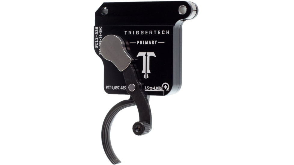 Triggertech Primary Bottom Safety Trigger, Remington 700, 1.5-4 lb Pull, Ambidextrous, Curved, Anodized, Black, R70-SBB-14-BNC