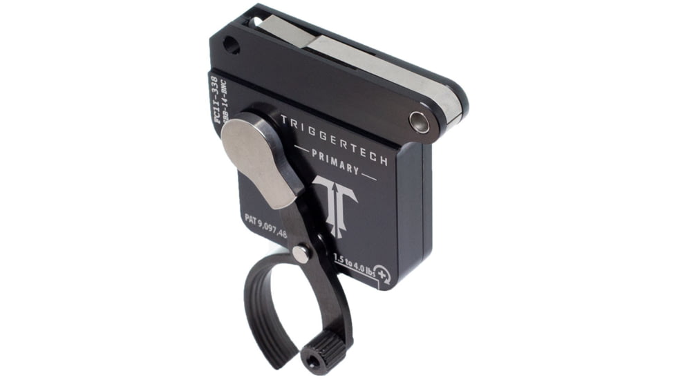 Triggertech Primary Bottom Safety Trigger, Remington 700, 1.5-4 lb Pull, Ambidextrous, Curved, Anodized, Black, R70-SBB-14-BNC