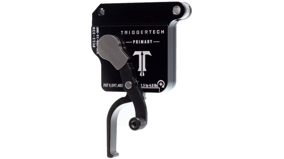 Triggertech Primary Bottom Safety Trigger, Remington 700, 1.5-4 lb Pull, Ambidextrous, Flat, Anodized, Black, R70-SBB-14-BNF
