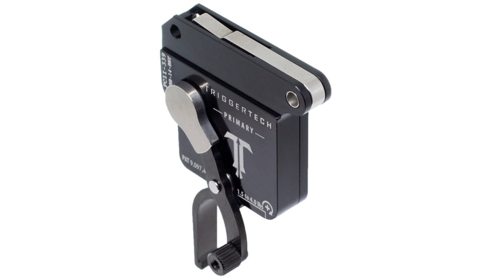 Triggertech Primary Bottom Safety Trigger, Remington 700, 1.5-4 lb Pull, Ambidextrous, Flat, Anodized, Black, R70-SBB-14-BNF