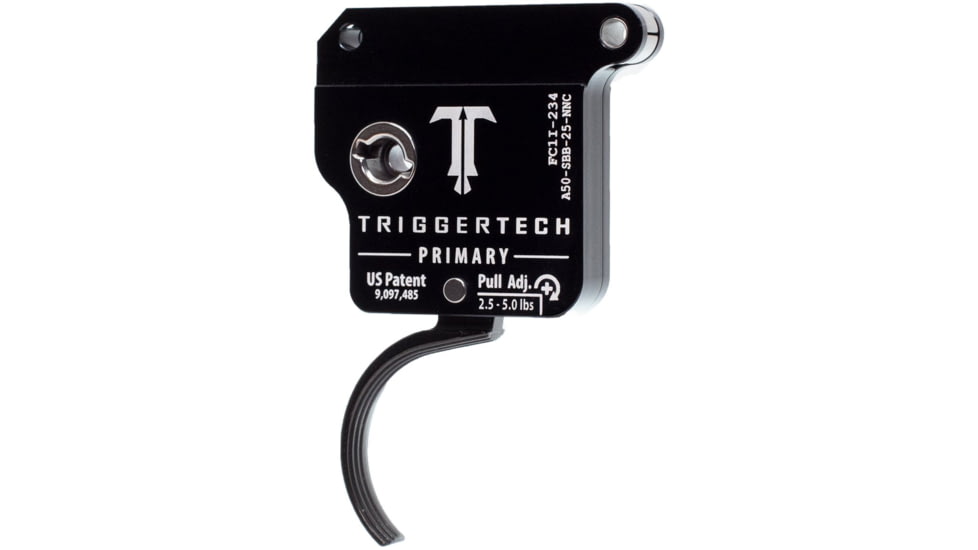 Triggertech Primary Trigger, Armalite AR-50, 2.5-5 lb Pull, Ambidextrous, Curved, Anodized, Black, A50-SBB-25-NNC