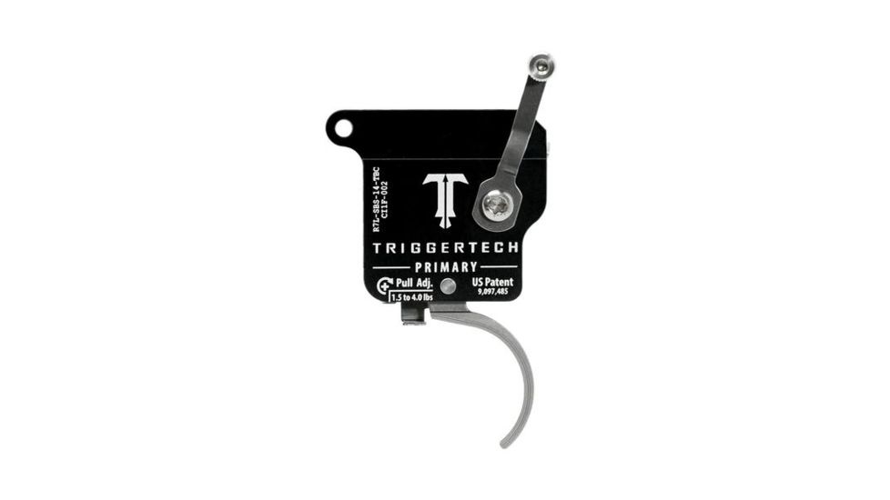 Triggertech Rem 700 Left Black Primary Curved Clean Trigger, PVD Black, R7L-SBB-14-TNC
