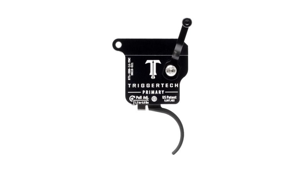 Triggertech Rem 700 Left Black Primary Curved Trigger, PVD Black, R7L-SBB-14-TBC