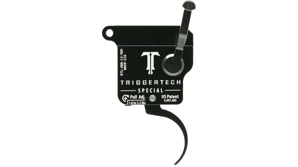 Triggertech Remington 700 Left Hand Pro Curved Drop In Special Trigger, 1-3.5lb Pull, Black, BLACK, REM 700, R7L-SBB-13-TNP