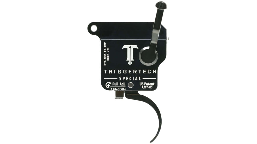 Triggertech Remington 700 Left Hand Pro Curved Drop In Special Trigger w/ Bolt Release, 1-3.5lb Pull, Black, BLACK, REM 700, R7L-SBB-13-TBP