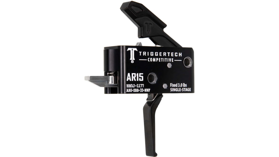 Triggertech Single-Stage Competitive Flat Trigger, Black/Black, AR0-SBB-33-NNF