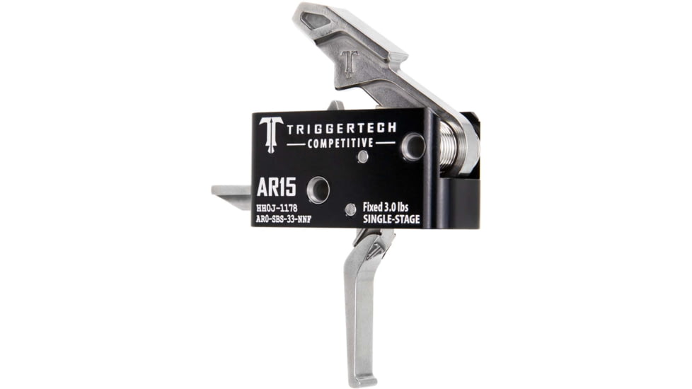 Triggertech Single-Stage Competitive Flat Trigger, Black/Stainless, AR0-SBS-33-NNF