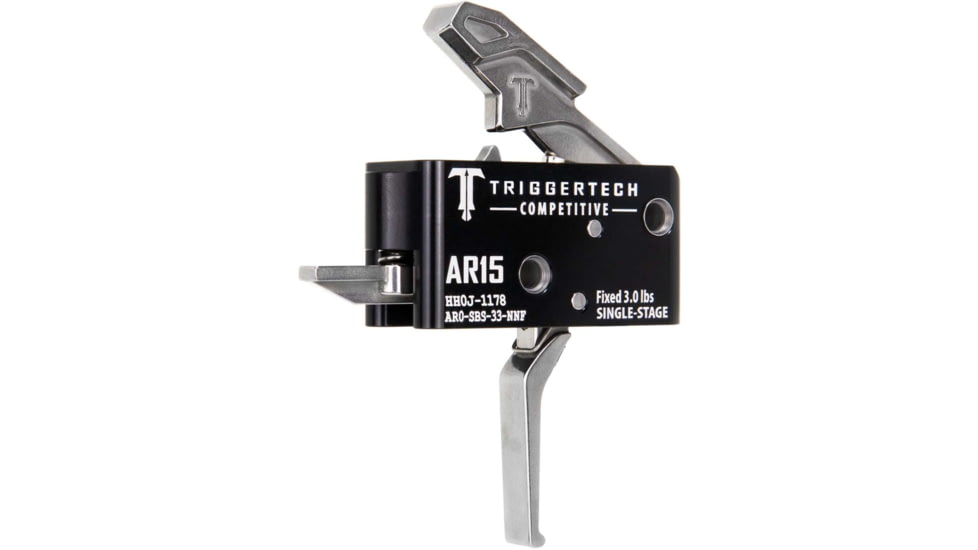 Triggertech Single-Stage Competitive Flat Trigger, Black/Stainless, AR0-SBS-33-NNF