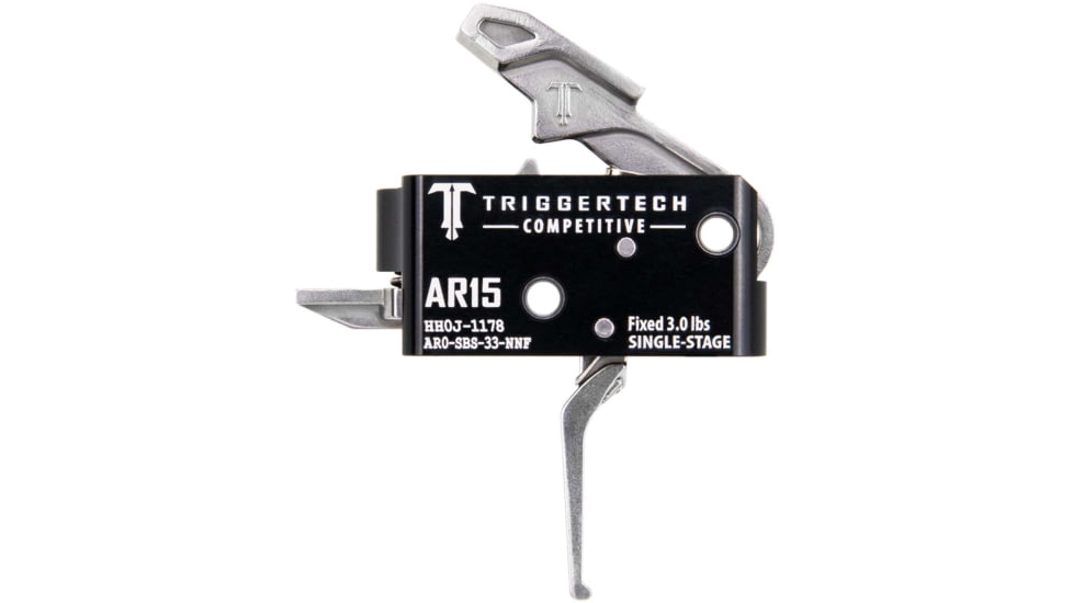 Triggertech Single-Stage Competitive Flat Trigger, Black/Stainless, AR0-SBS-33-NNF