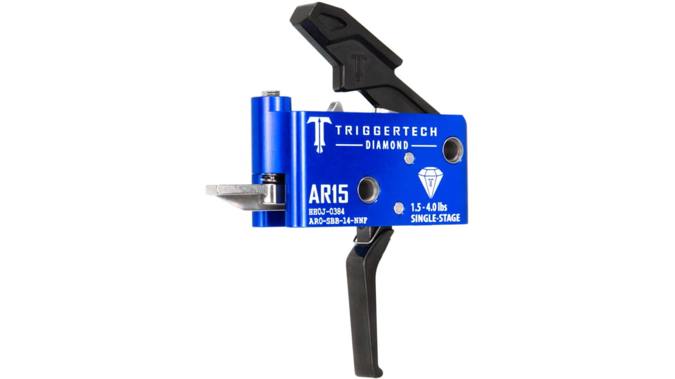 Triggertech Single-Stage Diamond Flat Trigger, Admiral Blue/Black, AR0-SAB-14-NNF