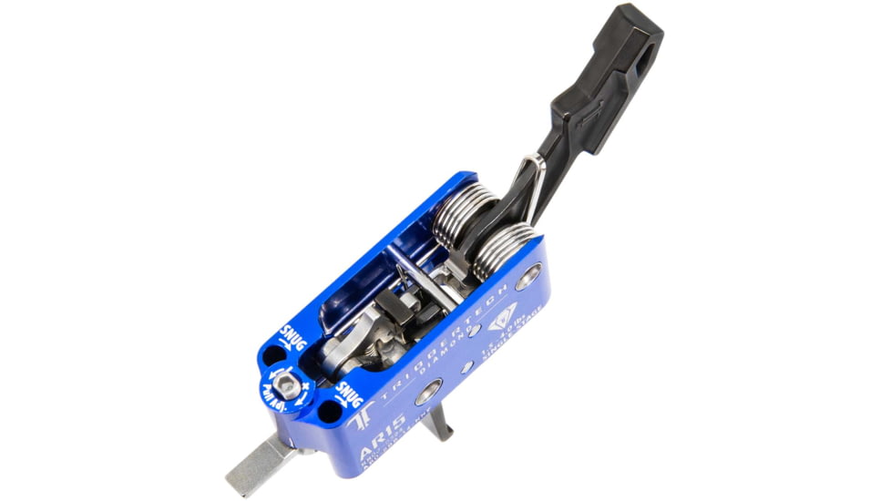 Triggertech Single-Stage Diamond Flat Trigger, Admiral Blue/Black, AR0-SAB-14-NNF