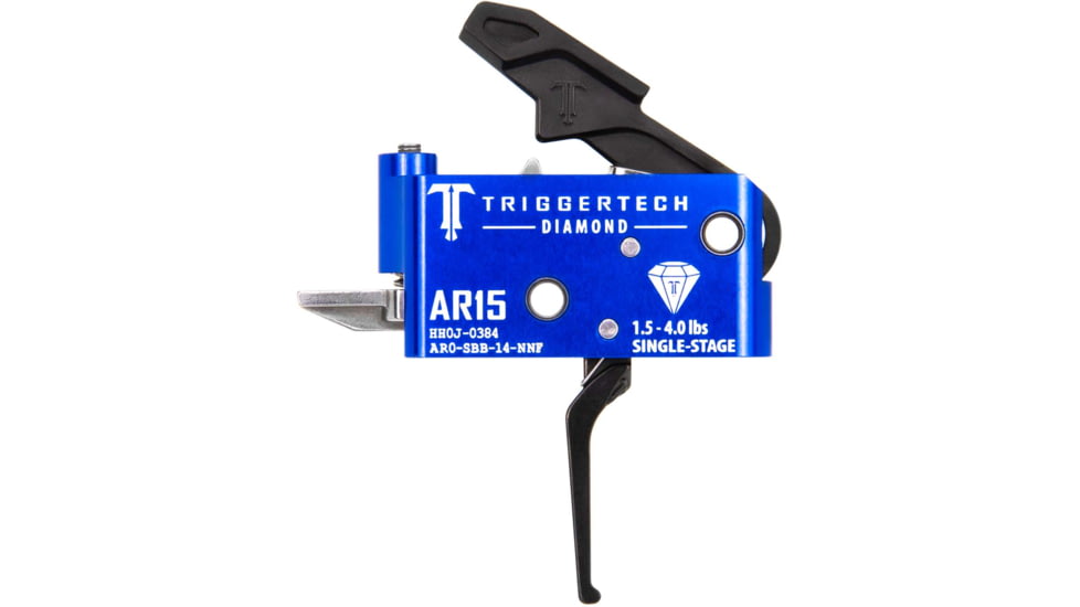 Triggertech Single-Stage Diamond Flat Trigger, Admiral Blue/Black, AR0-SAB-14-NNF