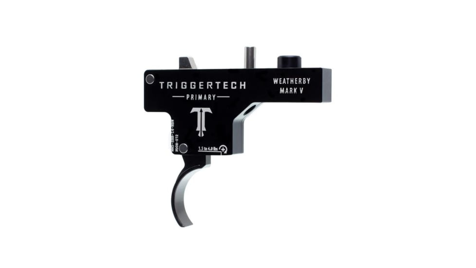 Triggertech Weatherby Mark V Primary Curved Trigger, 1.5 - 4 lb, Black, WM5-SBB-14-NBW