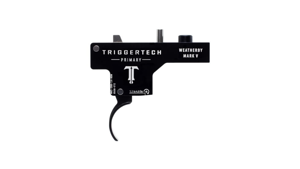 Triggertech Weatherby Mark V Primary Curved Trigger, 1.5 - 4 lb, Black, WM5-SBB-14-NBW