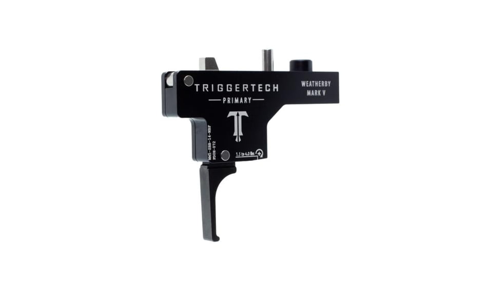 Triggertech Weatherby Mark V Primary Flat Trigger, 1.5 - 4 lb, Black, WM5-SBB-14-NBF