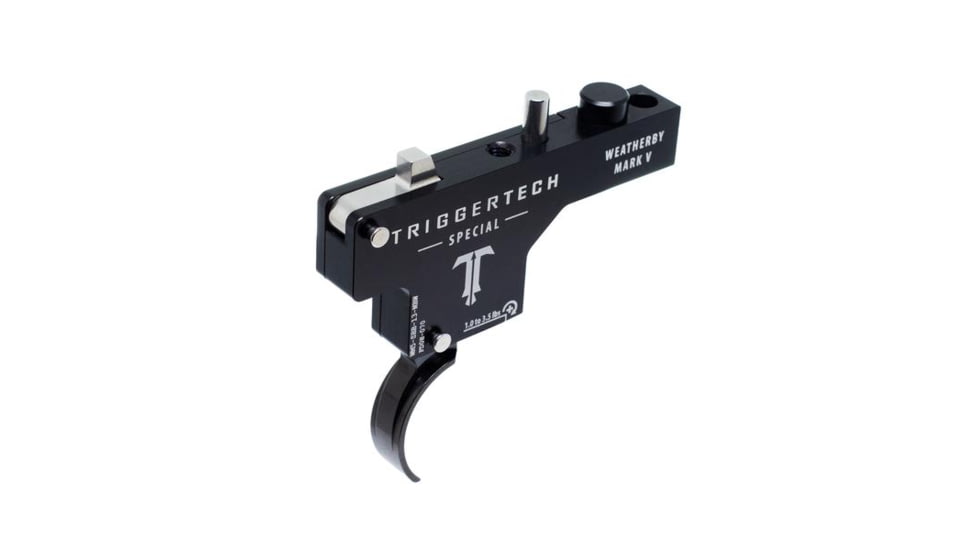 Triggertech Weatherby Mark V Special Curved Trigger, 1 - 3.5 lb, Black, WM5-SBB-13-NBW