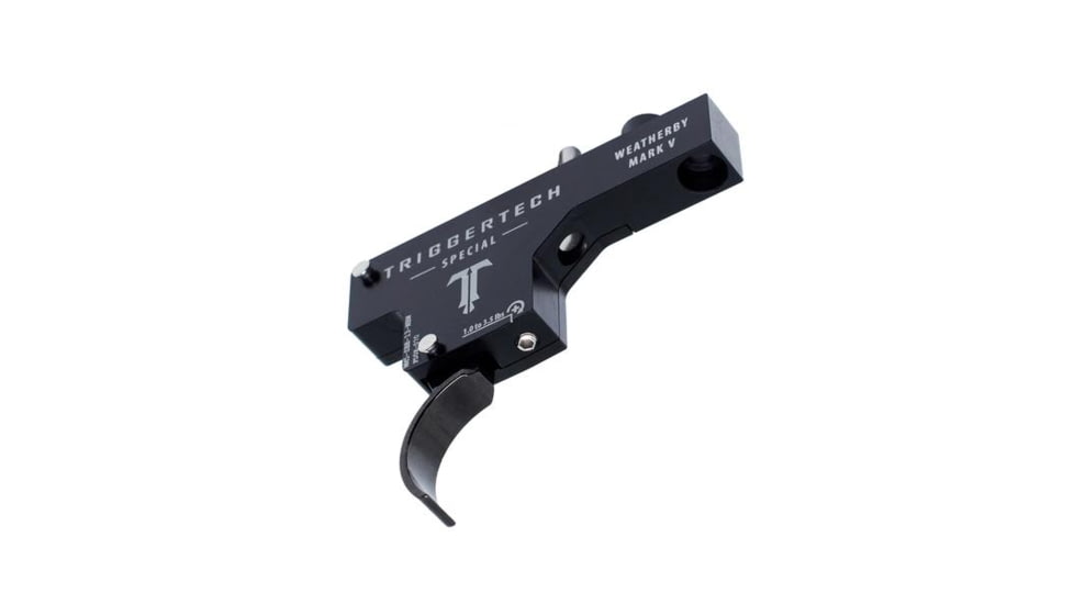 Triggertech Weatherby Mark V Special Curved Trigger, 1 - 3.5 lb, Black, WM5-SBB-13-NBW